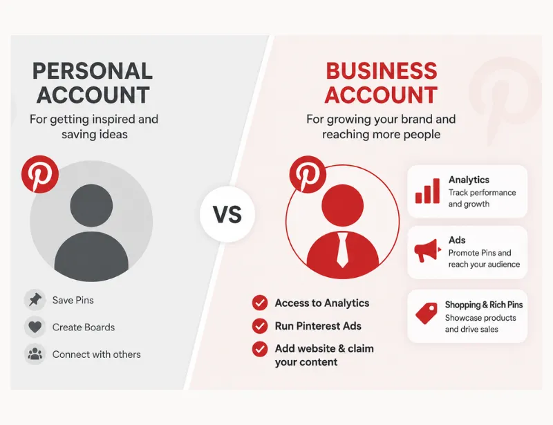 The difference between a Personal Account and Business Account
