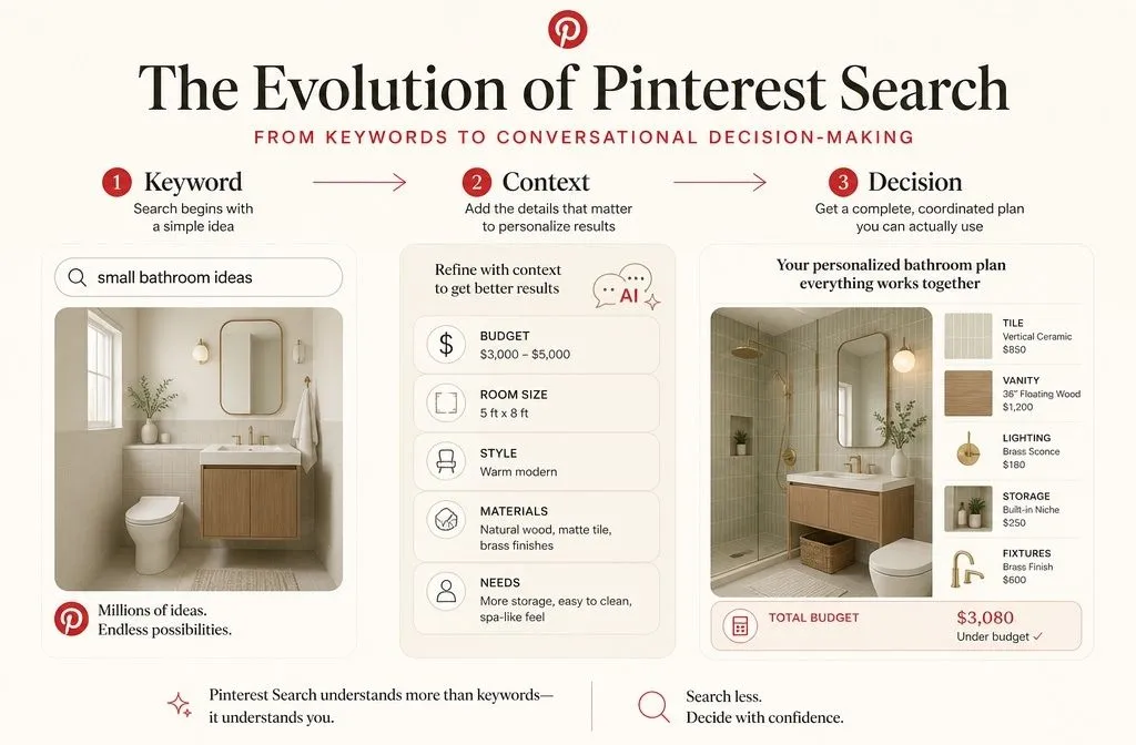 Pinterest SEO trends show search evolving from simple keywords to contextual and decision-based queries.