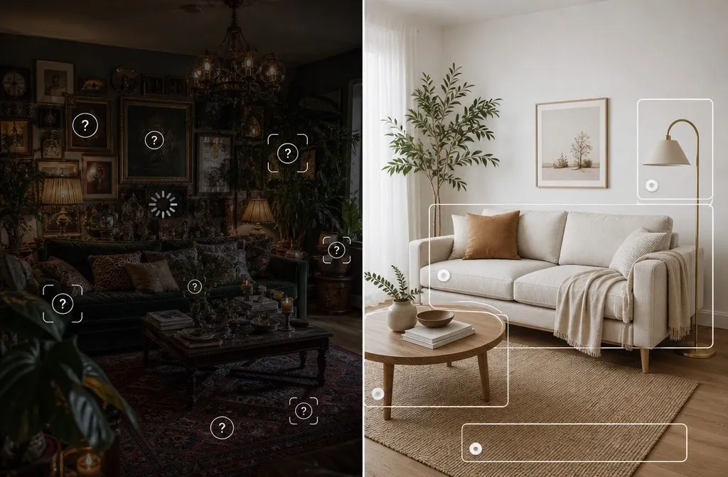 Pinterest visual search comparison showing how clear images can improve Pinterest SEO and content recognition.